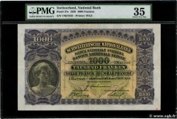 1000 Francs SWITZERLAND  1939 P.37e VF+