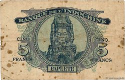5 Francs TAHITI  1944 P.19a MB
