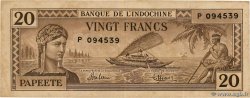 20 Francs TAHITI  1944 P.20a fVZ
