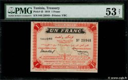 1 Franc TUNISIA  1918 P.43 XF+