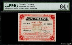 1 Franc TUNISIA  1919 P.46b q.FDC
