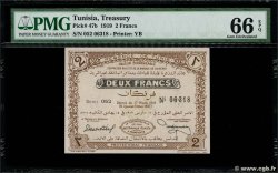 2 Francs TUNESIEN  1919 P.47b fST+
