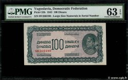 100 Dinara YUGOSLAVIA  1944 P.053b SC