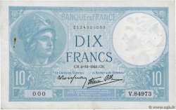 10 Francs MINERVE modifié Numéro spécial FRANCE  1941 F.07.30