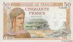 50 Francs CÉRÈS modifié FRANCE  1940 F.18.38 SPL