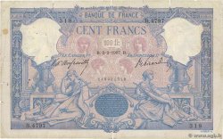100 Francs BLEU ET ROSE FRANCE  1907 F.21.21 B+
