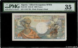 1000 Francs ALGERIEN  1945 P.096 fVZ