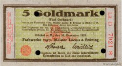 5 Goldmark GERMANIA Hochst 1923 Mul.2525.11