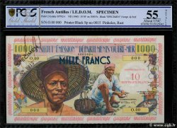10 Nouveaux Francs sur 1000 Francs Pêcheur Spécimen FRENCH ANTILLES  1960 P.02s XF