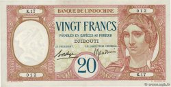 20 Francs DJIBOUTI  1936 P.07a SUP+