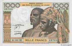 1000 Francs WEST AFRICAN STATES  1977 P.603Hn AU
