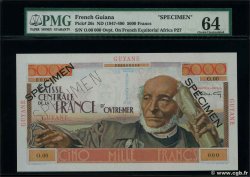 5000 Francs Schoelcher Spécimen FRENCH GUIANA  1946 P.26s SC+