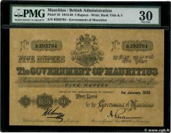 5 Rupees MAURITIUS Port Louis 1920 P.16 VF-