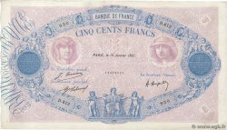 500 Francs BLEU ET ROSE FRANCE  1921 F.30.25 VF