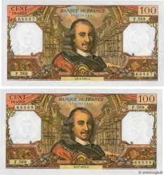 100 Francs CORNEILLE Consécutifs FRANCIA  1971 F.65.36 AU