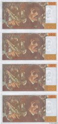 100 Francs DELACROIX imprimé en continu Fauté FRANCIA  1990 F.69bis.02b SC