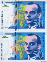 50 Francs SAINT-EXUPÉRY Consécutifs FRANCIA  1992 F.72.01b q.FDC
