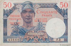 50 Francs TRÉSOR FRANÇAIS FRANCIA  1947 VF.31.02 q.BB