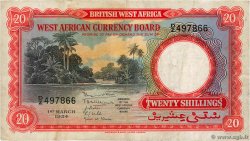 20 Shillings AFRIQUE OCCIDENTALE BRITANNIQUE  1954 P.10a pr.TTB