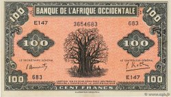 100 Francs FRENCH WEST AFRICA  1942 P.31a SC+