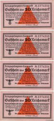 10 Reichsmark Consécutifs GERMANIA  1939 R.521a SPL