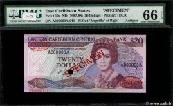 20 Dollars Spécimen EAST CARIBBEAN STATES  1986 P.19s FDC