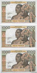 1000 Francs Consécutifs WEST AFRICAN STATES  1977 P.603Hn AU