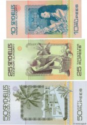 10, 25 et 50 Rupees Petit numéro SEYCHELLES  1979 P.23-24-25 SC+