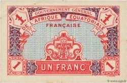 1 Franc AFRIQUE ÉQUATORIALE FRANÇAISE  1917 P.02a MBC+