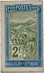 2 Francs Zébu MADAGASCAR  1916 P.021