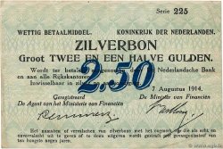 2,5 Gulden NIEDERLANDE  1914 P.005a SS
