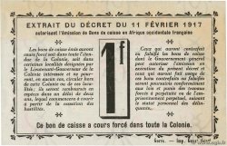 1 Franc SENEGAL  1917 P.02b SC+