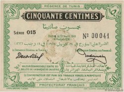 50 Centimes TUNISIA  1918 P.35 q.FDC