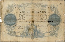 20 Francs type 1871 FRANKREICH  1871 F.A46.02 GE