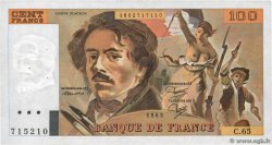 100 Francs DELACROIX modifié Fauté FRANCE  1983 F.69.07 VF+