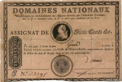 300 Livres sans coupons variété FRANCE  1790 Ass.02b.v1 B