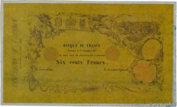 600 Francs POITIERS Essai FRANCE  1857 F.A- SUP