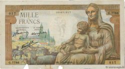 1000 Francs DÉESSE DÉMÉTER FRANCE  1943 F.40.33 B+