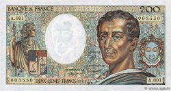 200 Francs MONTESQUIEU Petit numéro FRANCIA  1981 F.70.01A1 q.FDC
