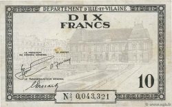 10 Francs FRANCE regionalism and miscellaneous Rennes 1940 BU.75.01 VF