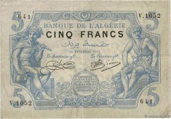 5 Francs ALGÉRIE  1916 P.071a TTB