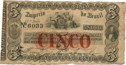 5 Mil Reis Faux BRAZIL  1860 P.A237x VG