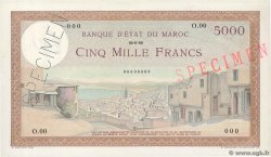 5000 Francs Spécimen MAROKKO  1945 P.23s VZ+