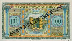 100 Francs Spécimen MARUECOS  1943 P.27s EBC+
