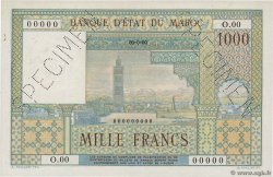 1000 Francs Spécimen MAROKKO  1951 P.47s VZ+
