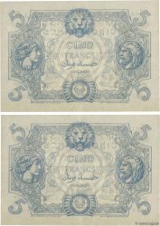 5 Francs Consécutifs ARGELIA  1916 P.071a EBC