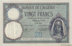 20 Francs ALGÉRIE  1914 P.078a