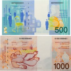 500 et 1000 Francs Lot BELGIUM  1997 P.149 et P.150 UNC