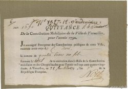 4 Livres 1 Sol FRANCE regionalism and miscellaneous Versailles 1792 Laf.--