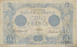 5 Francs BLEU lion inversé FRANCIA  1916 F.02bis.04 MB